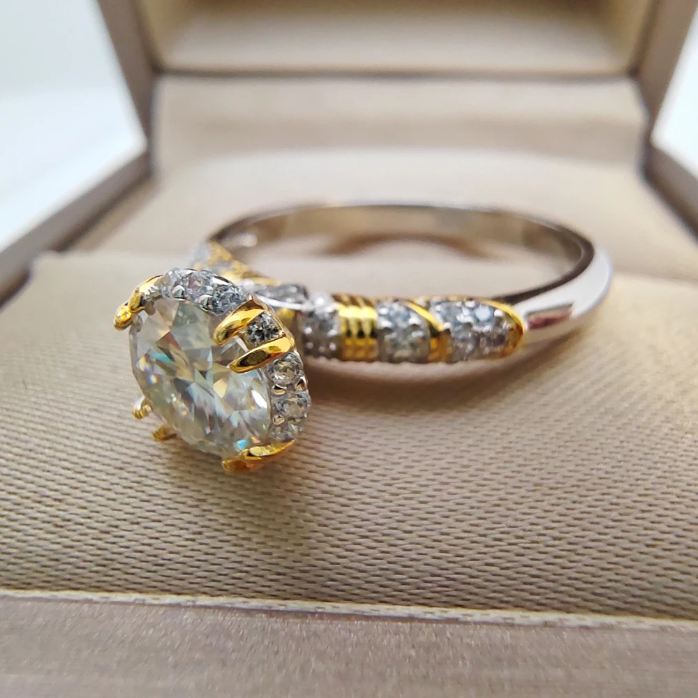 D VVS1 Moissanite Crown Ring With GRA Certificate S925 Silver 1 Carat Wedding Party Woman Jewelry Gift 4 D VVS1 Moissanite Crown Ring With GRA Certificate S925 Silver 1 Carat Wedding Party Woman Jewelry Gift 4