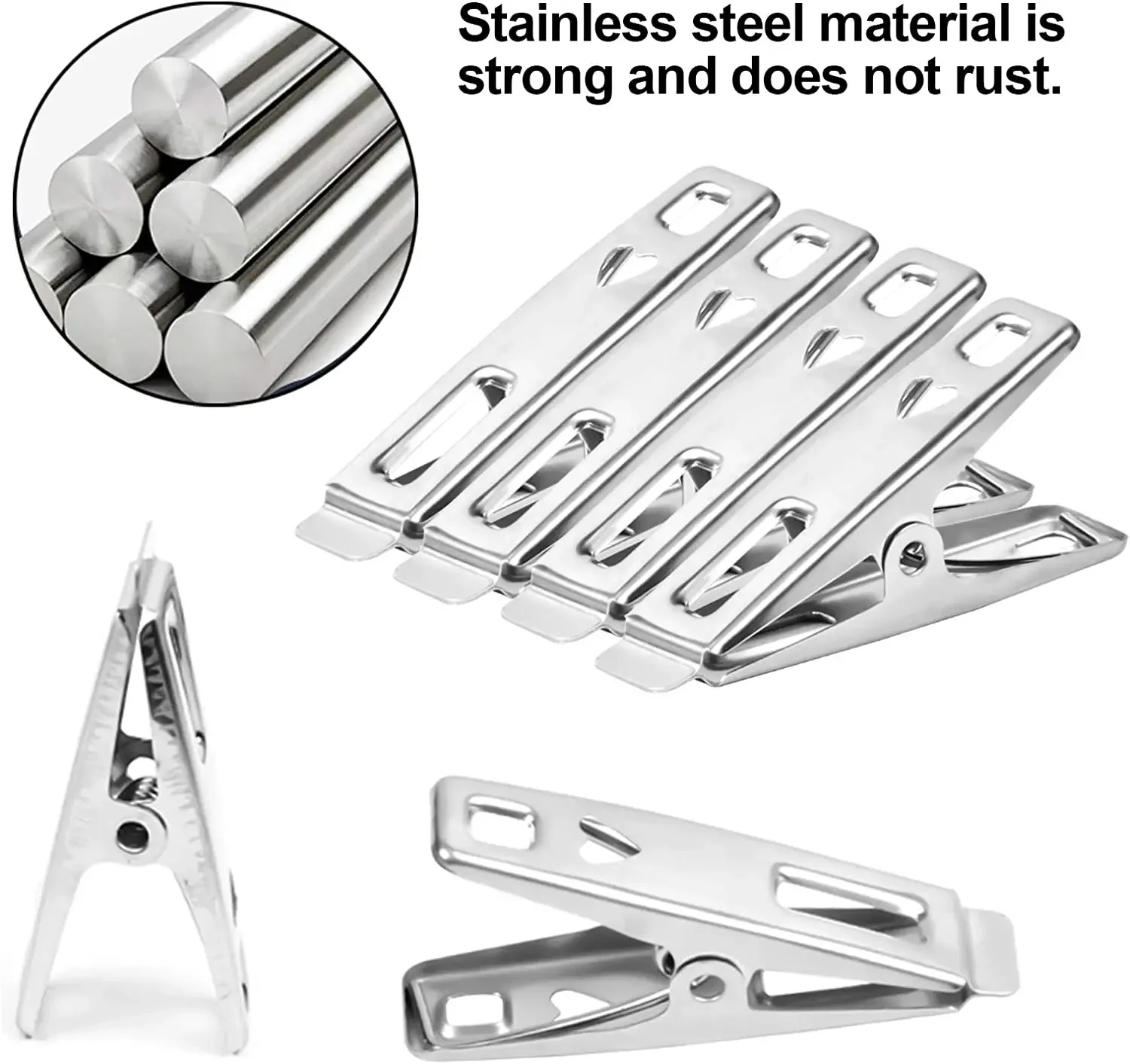 Stainless Steel Clothespins 10Pcs Stainless Steel Clothes Pegs Heart Shape Metal Laundry Clothes Clips Peg Multifunction Clothespins with Strong Clamp