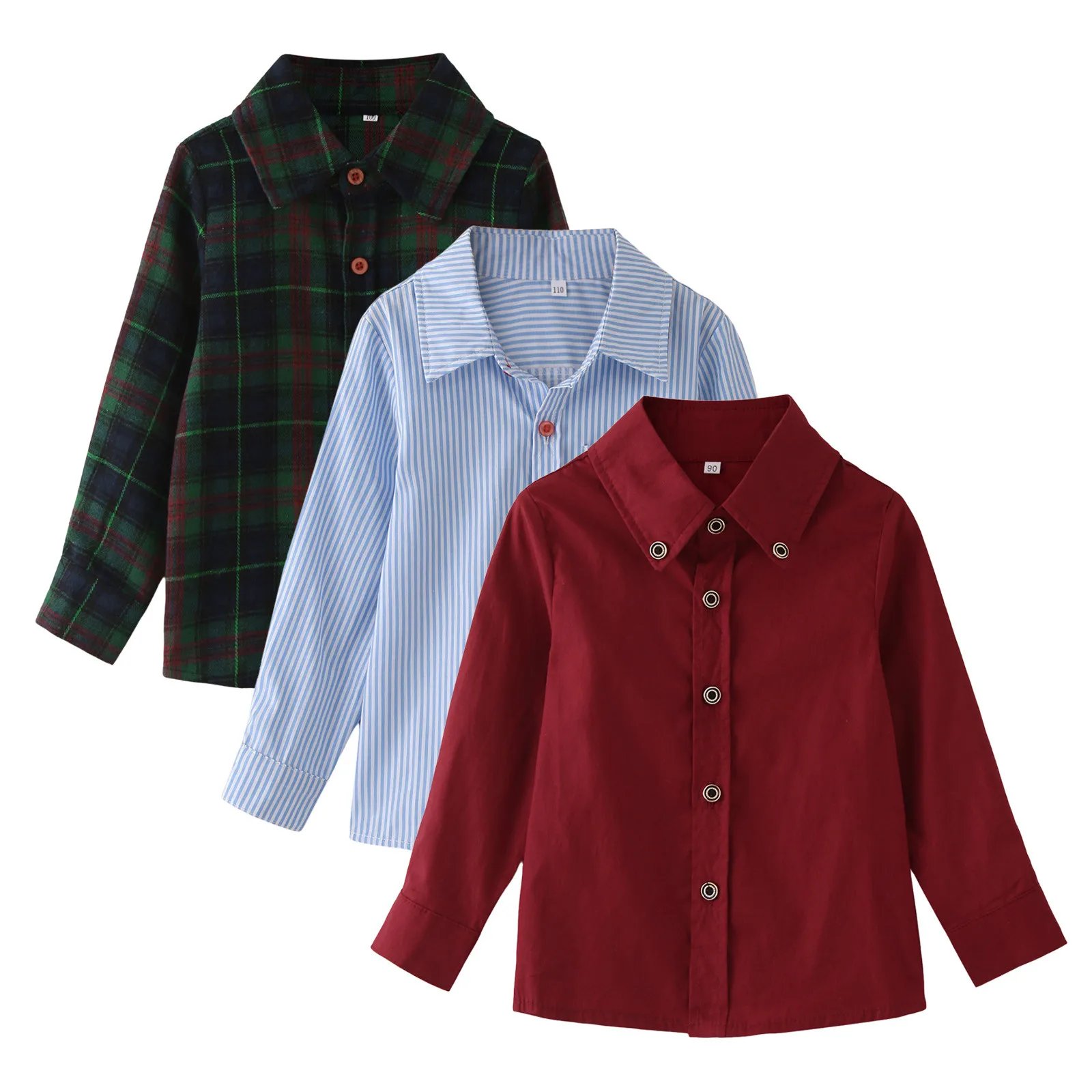  소년 긴팔 겨울 격자 무늬 셔츠 탑 코트 아웃웨어 아동복 소년 축구 긴팔 티셔츠 детская одежда