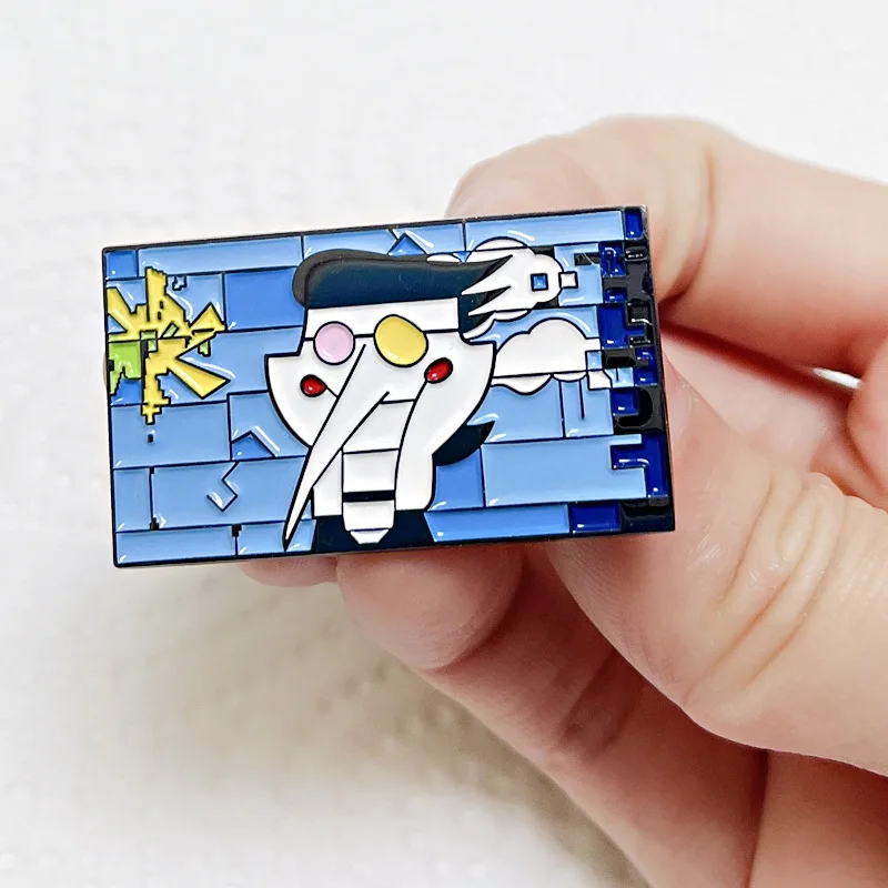 Deltarunes Spamton Game Bösewicht Charakter Cartoon Figur Emaille Pin Zweifarbige Brille Broschen Accessoires Geschenke Sammlerstücke – Detail 8