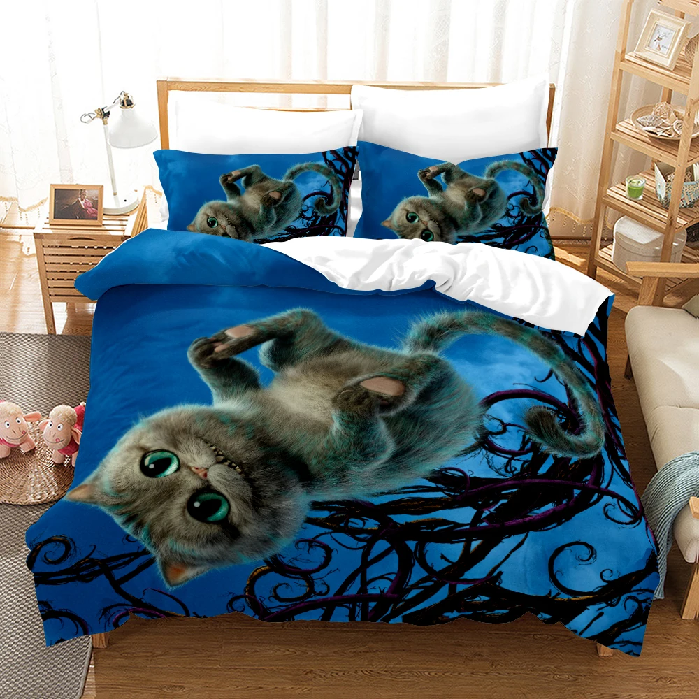 Funny Cat Bedding Set Kids Adult Duvet Cover Animal Home Textiles Bedclothes 2/3Pcs 200x200cm Bedclothes Cats Beddings 