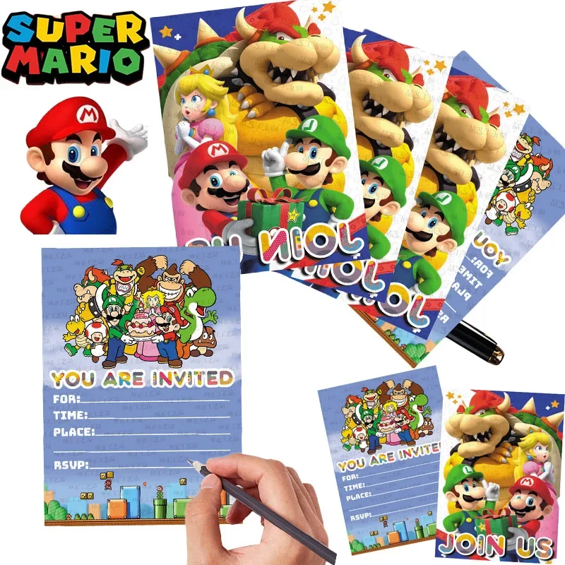 

16 шт., конверты из крафт-бумаги в стиле Super Mario Bros