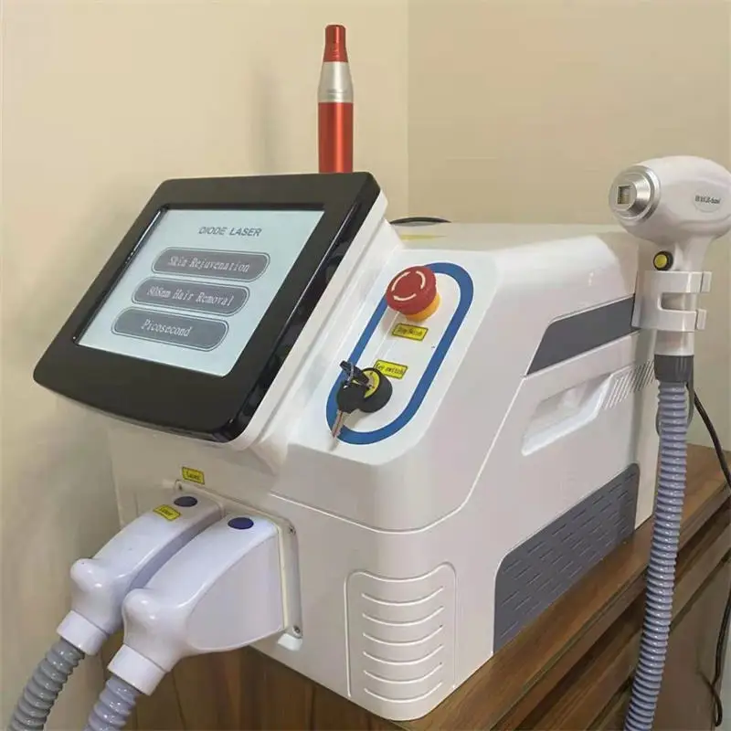 

New 2-In-1 808 Diode Lase-r Painless Hair Removal 3 Wavelength 755nm 808nm 1064nm Pico Permanent Laser Hair Removal Instrument