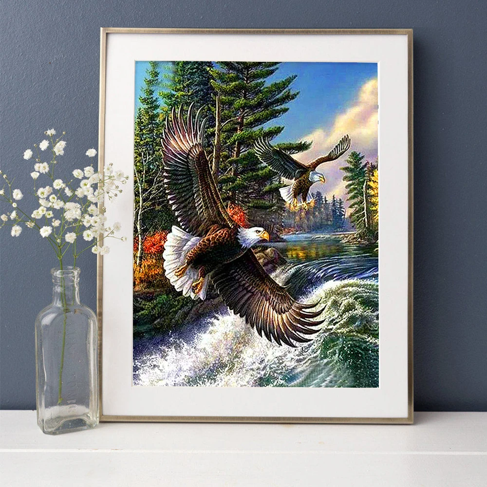 HUACAN 5d Diamond Painting Full Drill Square Eagle Decor For Home Mosaic Animal Picture Of Rhinestones Diamond Art