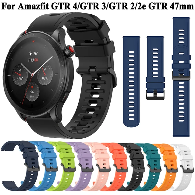 Correa de reloj de 22mm para Amazfit GTR 4 GTR4, correa de silicona para  reloj inteligente, Correa de repuesto para Amazfit GTR 3 Pro/GTR 2 2E