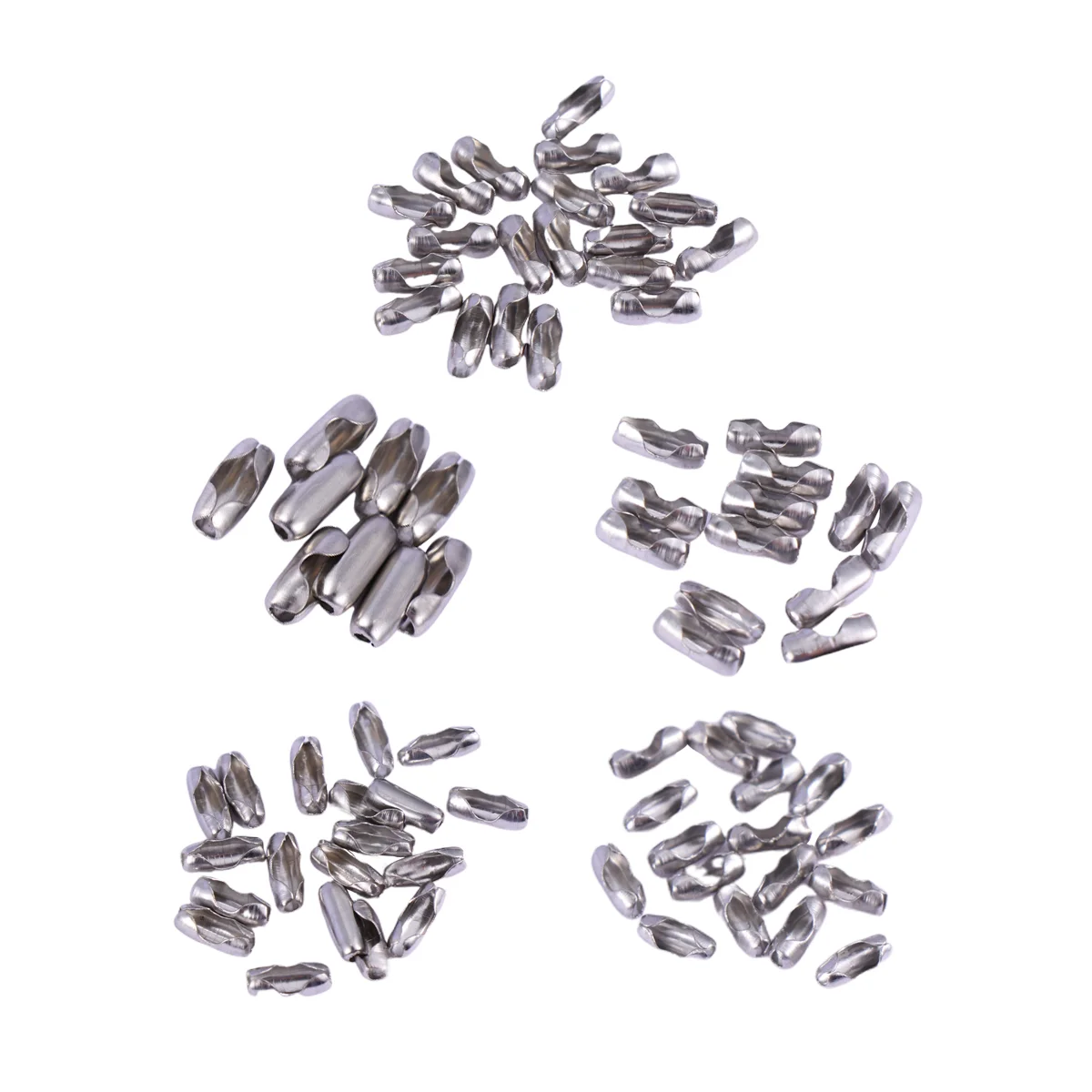 

100pcs Stainless Steel Bead Chain Connector Ball Chain Connector Clasps DIY Jewelry Accessories (15mm+2mm+24mm+30mm+40mm)