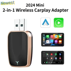 Revolutionary 2 - in - 1 Wireless CarPlay AI Box with 5G WiFi for Seamless Connectivity (Black)