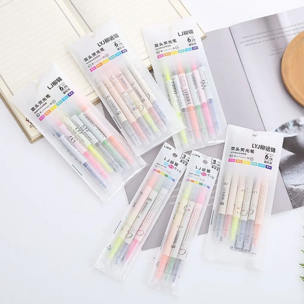 

Japanese Student Stationary Double Head Highlighter Pens Set Fluorescent Pen Painting Drawing Graffiti Pen Keypoints Markers