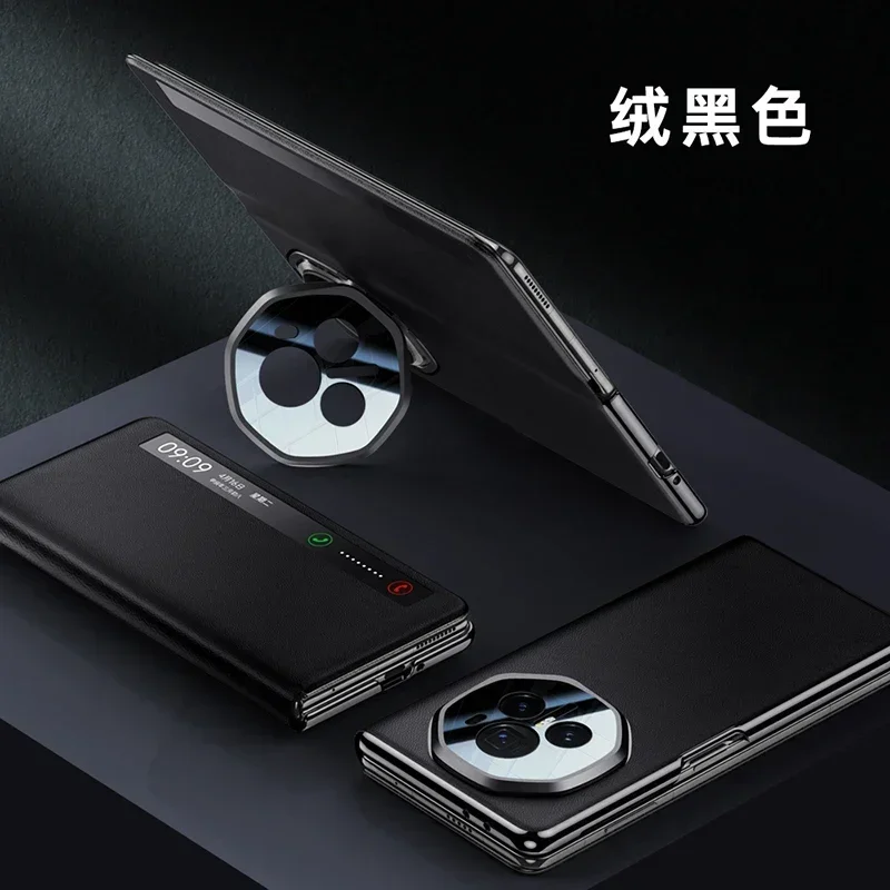 Leather Flip Case with Smart Touch View Window and Wake-Up Feature