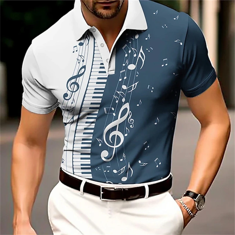 Men's Striped Polo Shirt Black And White Striped 3D Printed Retro Men's Short-Sleeved Plus Size Polyester Street Summer Shirts 11 S204005ceb5364ccdb206111c1bc650e3Q
