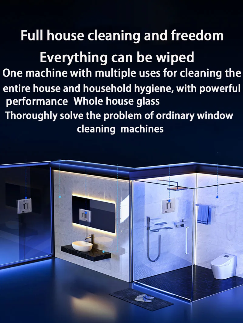 2800Pa Window Cleaner Robot Large Suction Smart Water Spray Window Washer Robot Multiple Cleaning Modes Household Clean Glass 5