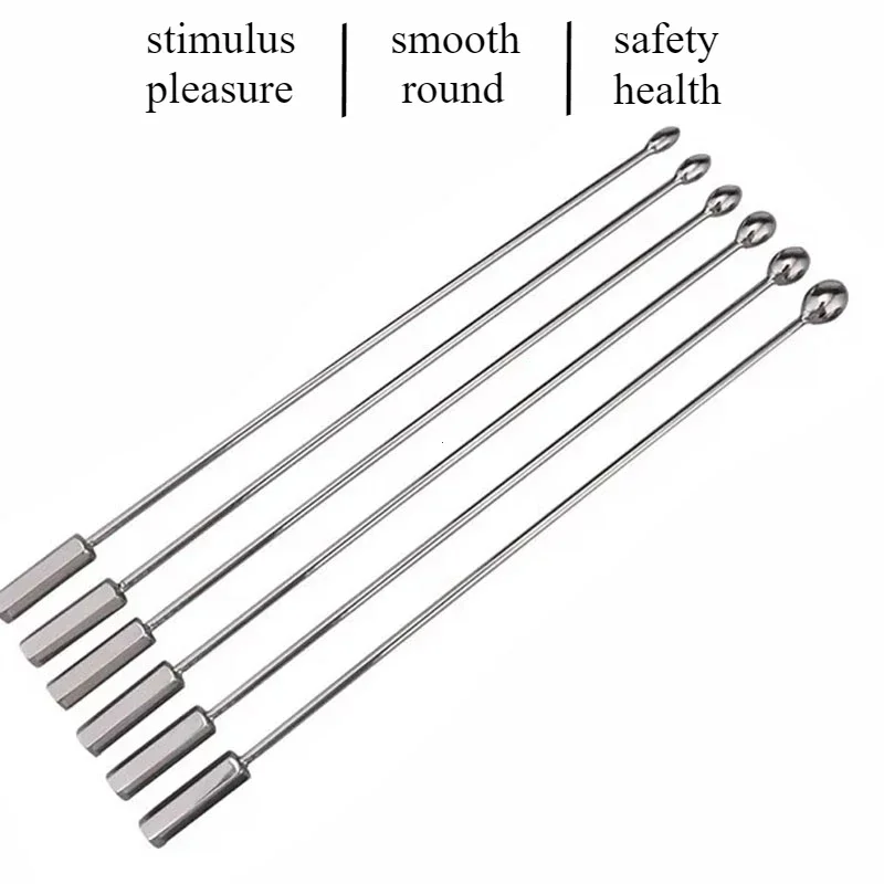 Stainless Steel Penis Plug Electrical Shock Uretral Stimulator Urethral Sounding Beads Penis Massage Wand Sex Toys for Men
