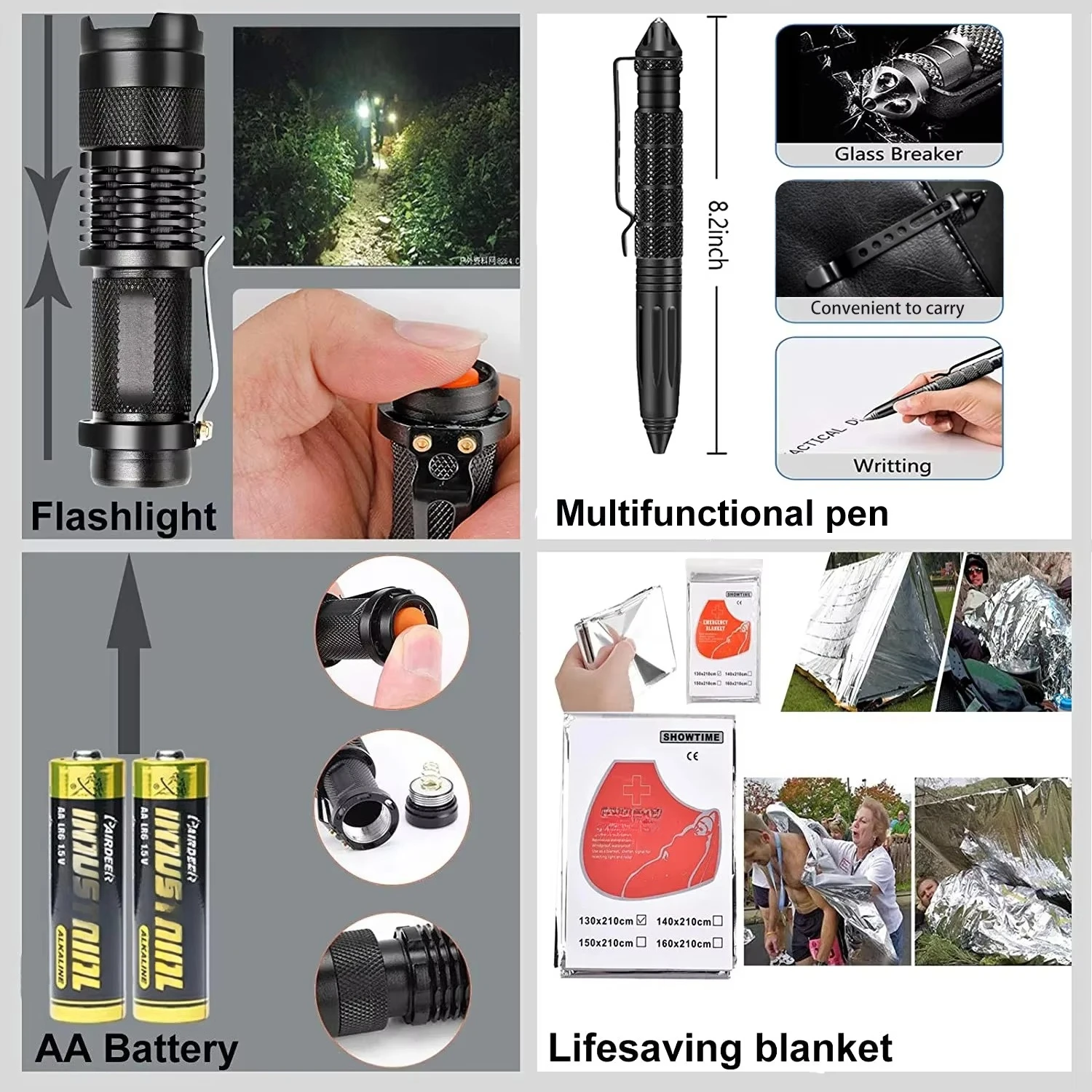 Mini Portable Survival Kit Outdoor Survival Tools for Adventure Casual Camping Tours and Hiking Packaged in Bag 3