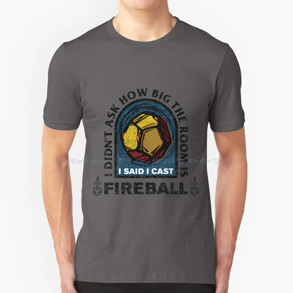 I Cast Fireball T Shirt 100% Cotone Tee Caster Cleric D20 Demon Dice Dm Dnd Master And Dragons Fantasy Rpg Fireball Games