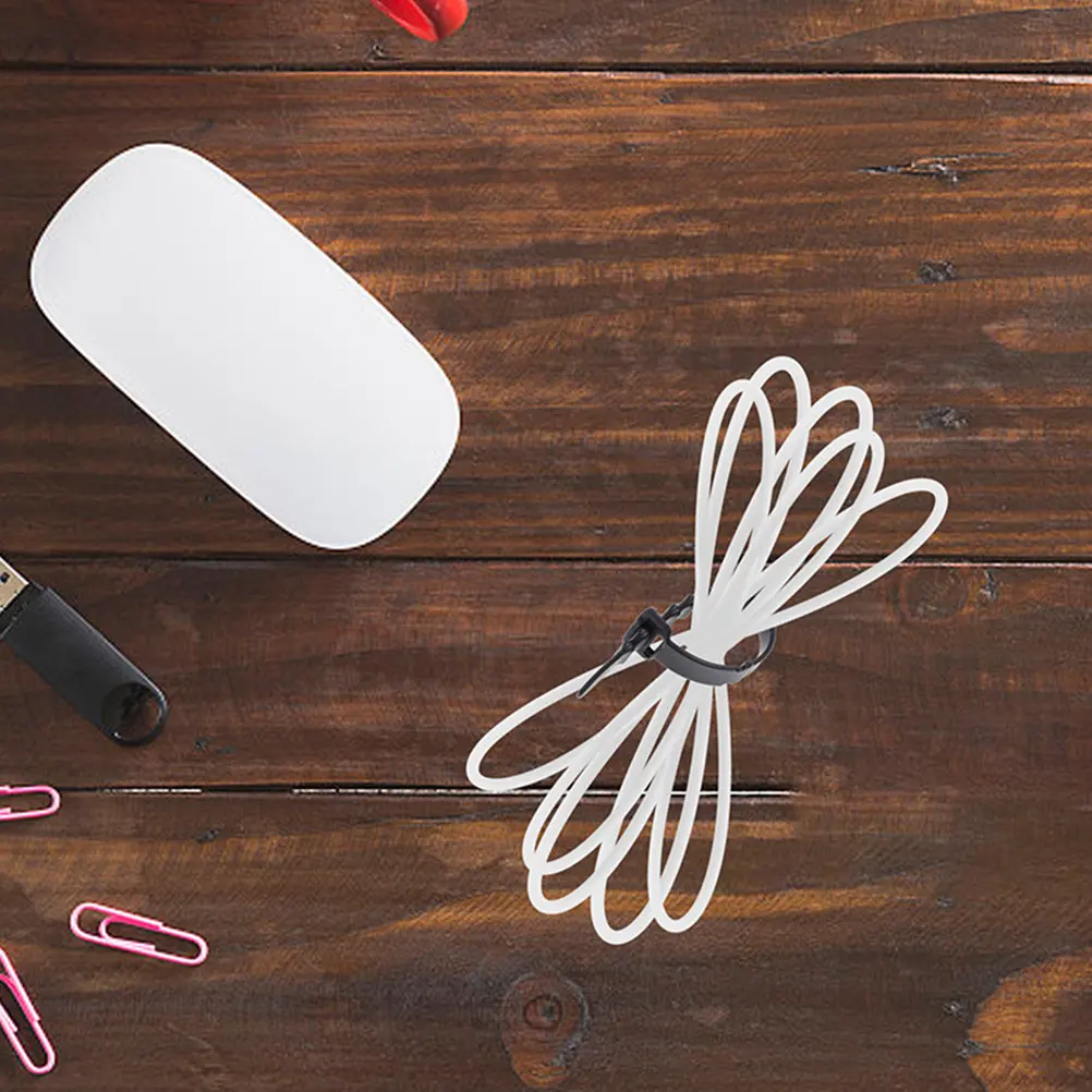 12Pcs 이어폰 용 유연한 실리콘 코드 키퍼 USB 케이블 노트북 책상 홈 오피스 케이블 관리 주최자