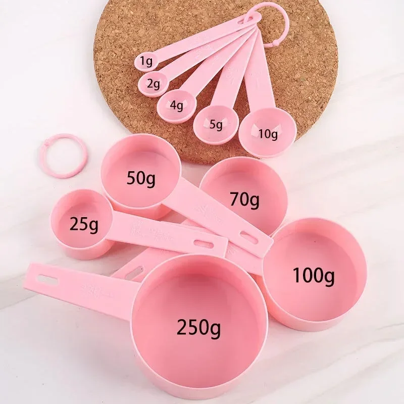 Cups Spoons Set Pure Color Measuring Tools PP Plastic Kitchen Accessories Portable Stackable Combination 10Pcs/Set kitchen measuring spoons,measuring spoon set,electronic measuring spoon,measuring cup and spoon set