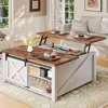 31.5 Inc Coffee Table, Square  Lift Top Coffees Tables  with Large Hidden Storage Compartment and Adjustable Shelves 1