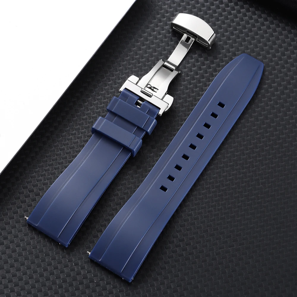 Quick Release Silicone Watch Strap - Premium Rubber Wristband for Women & Men, Tropic Style - Available in Multiple Sizes