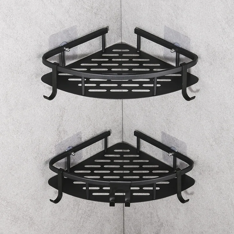 

Triangular basket rack corner basket simple bathroom cabinet storage rack double layer rack soap rack hanging wall corner rack