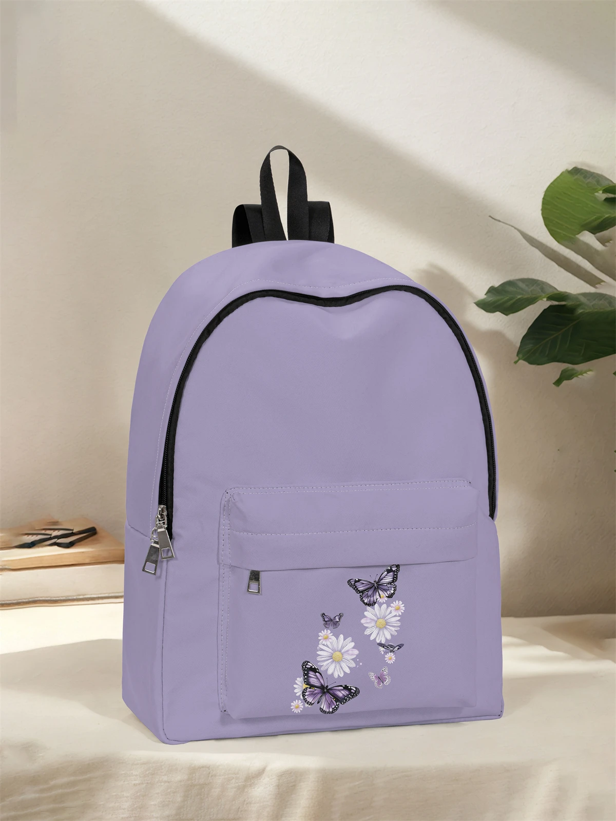 Flower and Butterfly Pattern Backpack, New 2025, Casual Travel Backpack, Lightweight and Simple Casual Travel Backpack