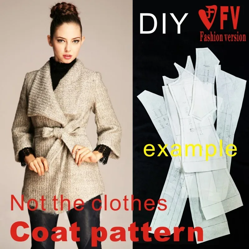 Clothing DIY Overcoat Sewing Pattern Coat Sewing Template Cutting drawing BFY-14