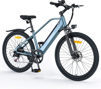 【Prevendita】HillMiles MileTrail Mountain Bike elettrica, motore da 250 W, batteria da 36 V 13 Ah, velocità 25 km/h, sospensione anteriore, 7 velocità, freni a disco idraulici, progettato per più terreni, adatto per pendolarismo quotidiano e tempo libero all'aperto