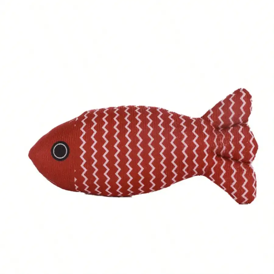 Deluxe Cat-Teasing Burlap Fish with Catnip - Engaging Pet Toys Collection