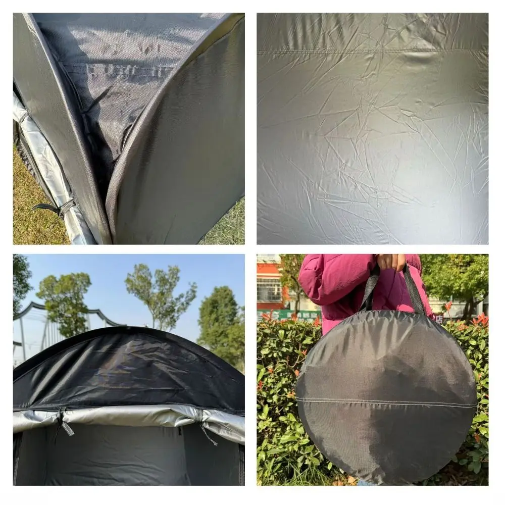 Foldable Black Out Sensory Tents with Storage Bag Portable Pop Up Tent Silver Coated Oxford Cloth Black Blackout Tent 4