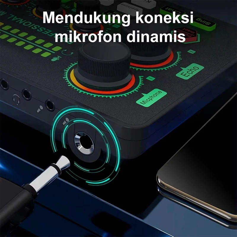 A39Q-New V8S PRO Changing Sound Card Live Cards Computer PC Mixing Console Professional Studio Recording Kit Podcast Voice