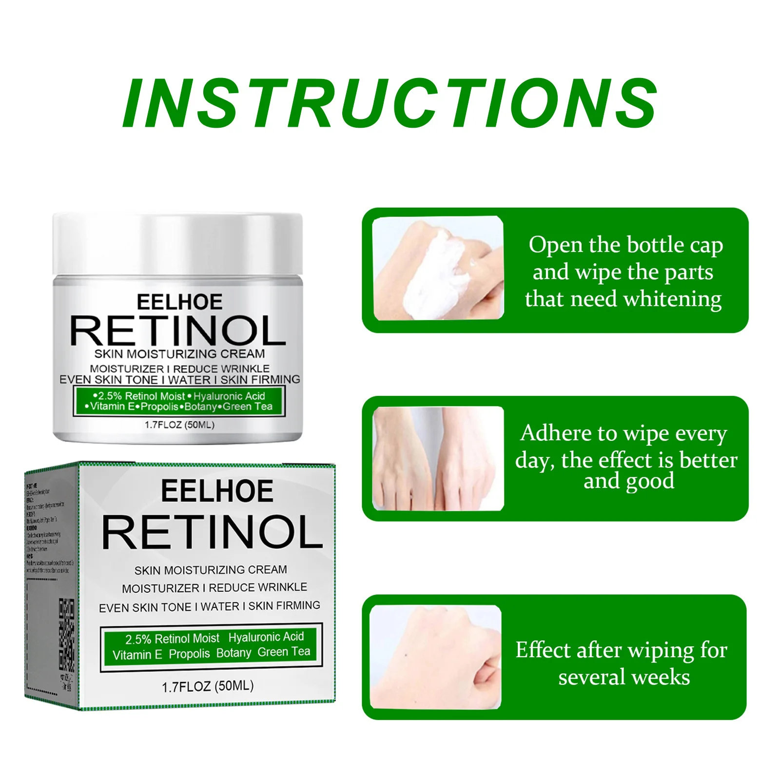 EELHOE Retinol Whitening Cream for Dark Skin Knee Buttocks Underarm Brightening Private Part Whitening Products Bleaching Cream 6