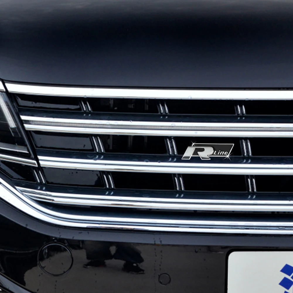 자동차 스타일링 프론트 그릴 배지 장식 R라인 금속 엠블럼, VW 골프 7 5 6 파사트 B6 Mk4 티구안 Mk7 시로코 비틀 투아렉