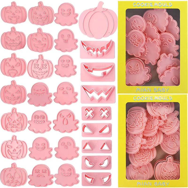 Halloween Cookie Cutters Set Pumpkin Ghost Skull Biscuit Mold 3D Pressing Biscuits Mould Cake Decorating Kids Baking Tools cookie cutters cookie mold