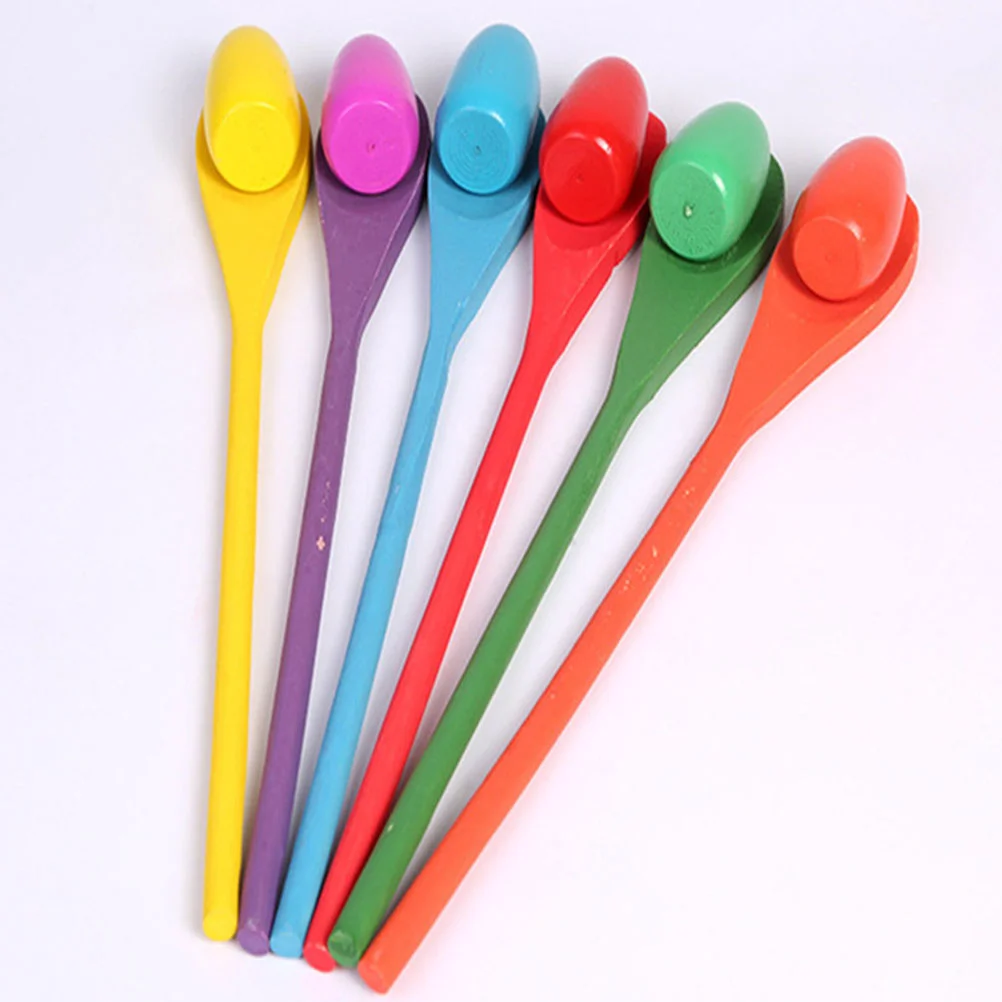 

10 Sets Balance Wooden Spoon Toss Parent-child Toys Egg and Race Kids Relay Game