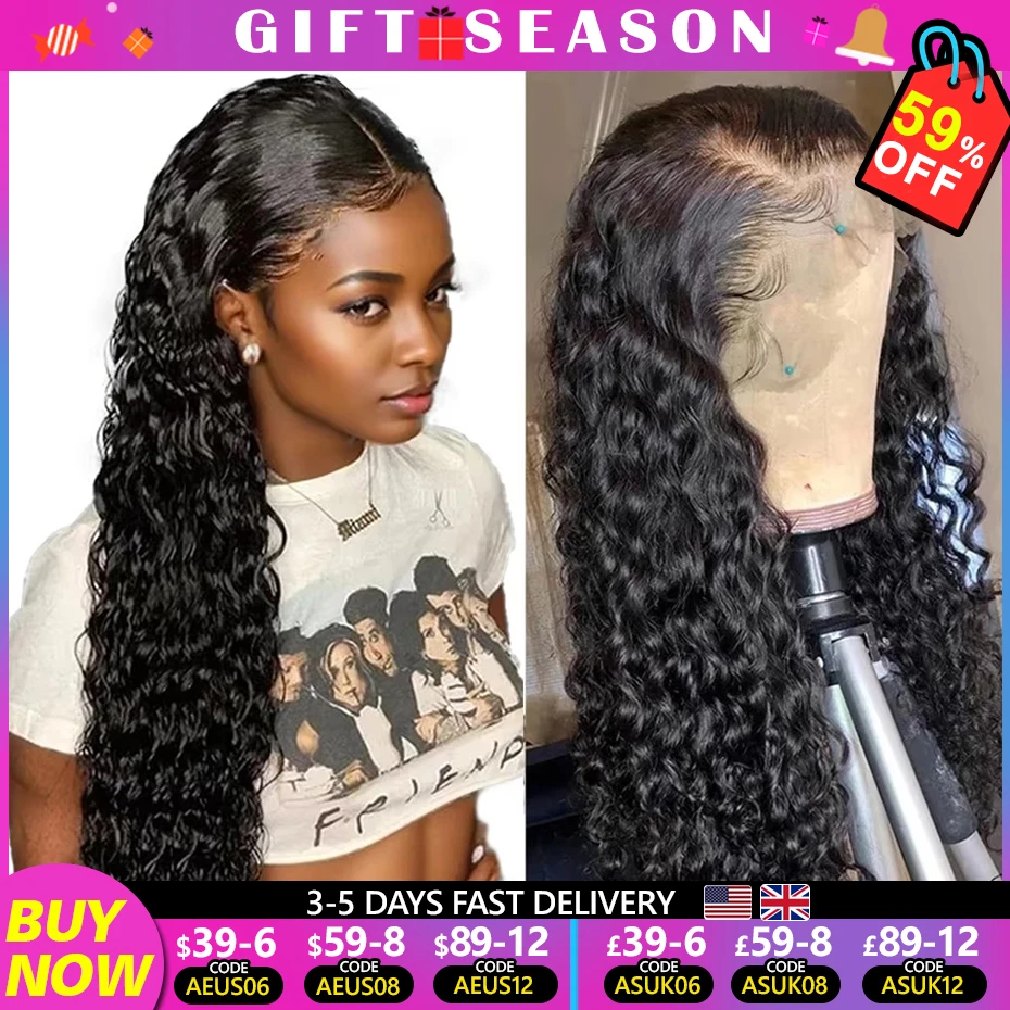 30 32Inch Deep Wave HD Lace Front Wig Transparent 13x4 13x6 Lace Frontal Human Hair Wigs Deep Curly Front Wig Jarin Hair 200% human hair wig