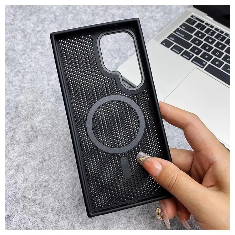 Honeycomb Mesh Cooling Magnetic Alloy Lens Hard Cover Case