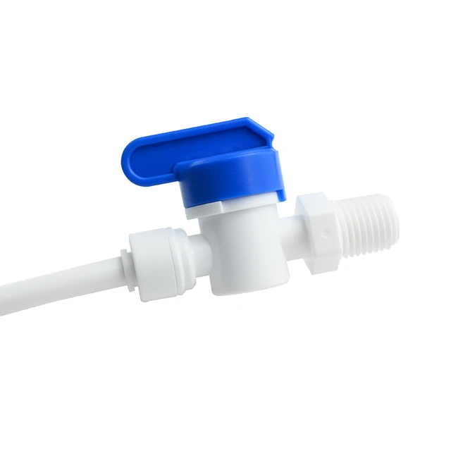 Ro Víz Egyenes Műanyag Gömbszelep 1/4 "Od Tömlő Gyors Csatlakozás 1/4" Férfi Reveser Ozmózis Akvárium Illesztés - Image 4