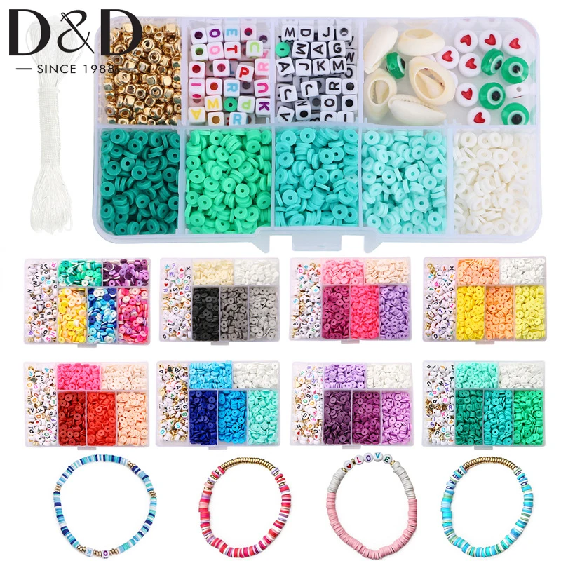 4mm Clay Beads For Bracelets Making Kit Letter Beads Jewelry DIY Bracelet  Necklace Elastic Cord Girls Kids Christmas Gifts - AliExpress