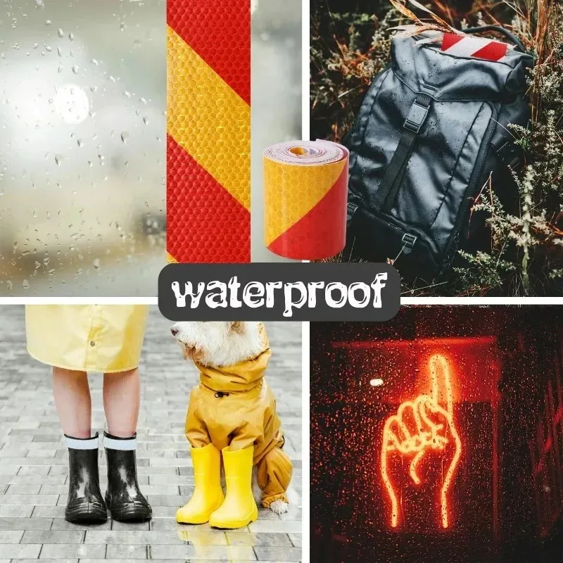 Reflective Tape 3m Long Red White Shining Reflective Safety Warning Tape Self Adhesive Twill Printing Reflective Tape for Car