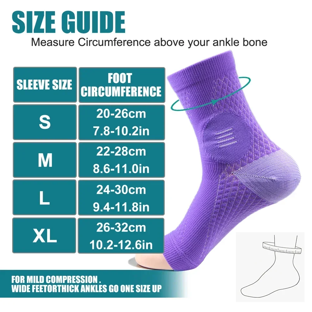 Neuropathy Socks Compression Socks Ankle Socks Ankle Support Ankle Support Brace 1 Pair Functional Socks for Neuropathy Neurosocks Plantar Fasciitis Socks for Women Men Compression Ankle Brace Foot Support