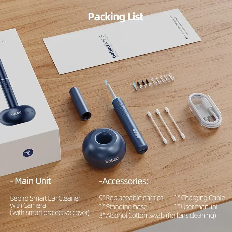 Bebird Original M9 Pro M9s Smart Visual Ear Wax Remover Otoscope Camera With 300W Pixels Endoscope, Magnetic Charging_voghion.com