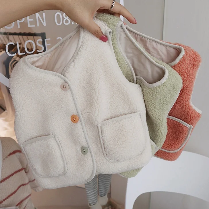 용 면 양가죽 조끼 유니섹스 아우터웨어 따뜻한 봄 가을 겨울 패션 한국 스타일..