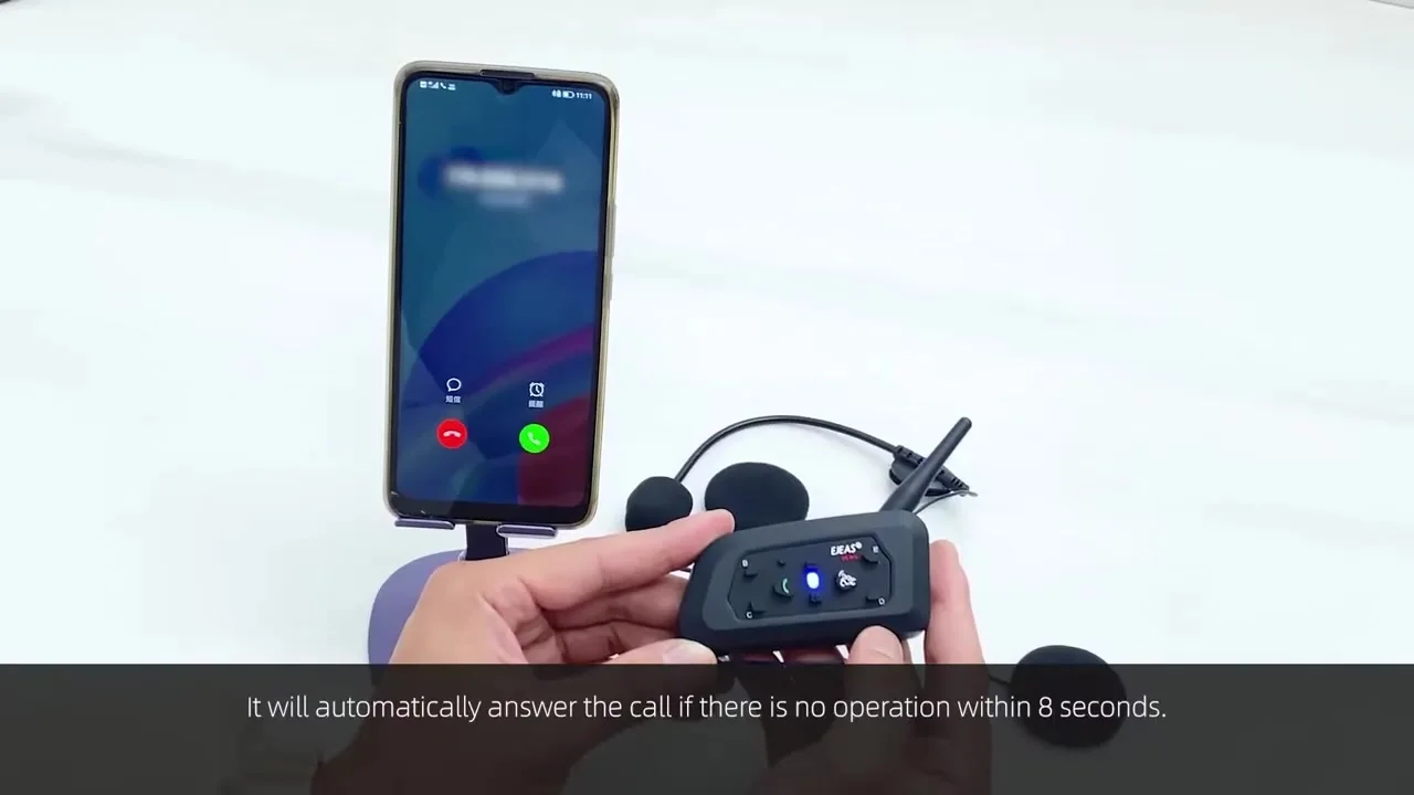 EJEAS V6 PRO+ Motorcycle Helmet Bluetooth Intercom Headset with 800M BT Interphone Communicator for 6 Riders Waterproof MP3 Play