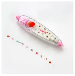 Kawaii Animal-Themed Decorative Correction Tape for Journals and Art Projects (Strawberry)