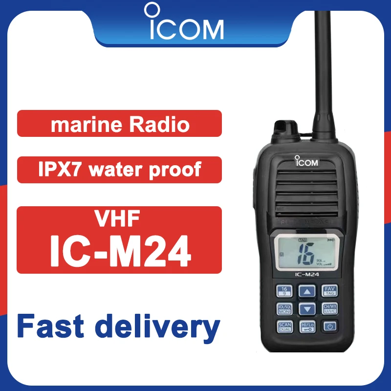 

ICOM IC-M24 VHF Marine Transceiver Waterproof (Submersible construction equivalent to IPX7)