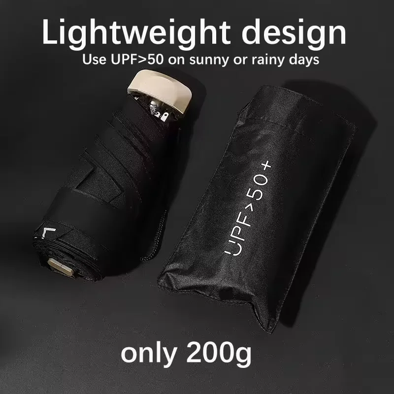 Retractable Umbrella Small and portable parasol for women's sun umbrella dual-purpose sun protection tanning pocket umbrella small fresh