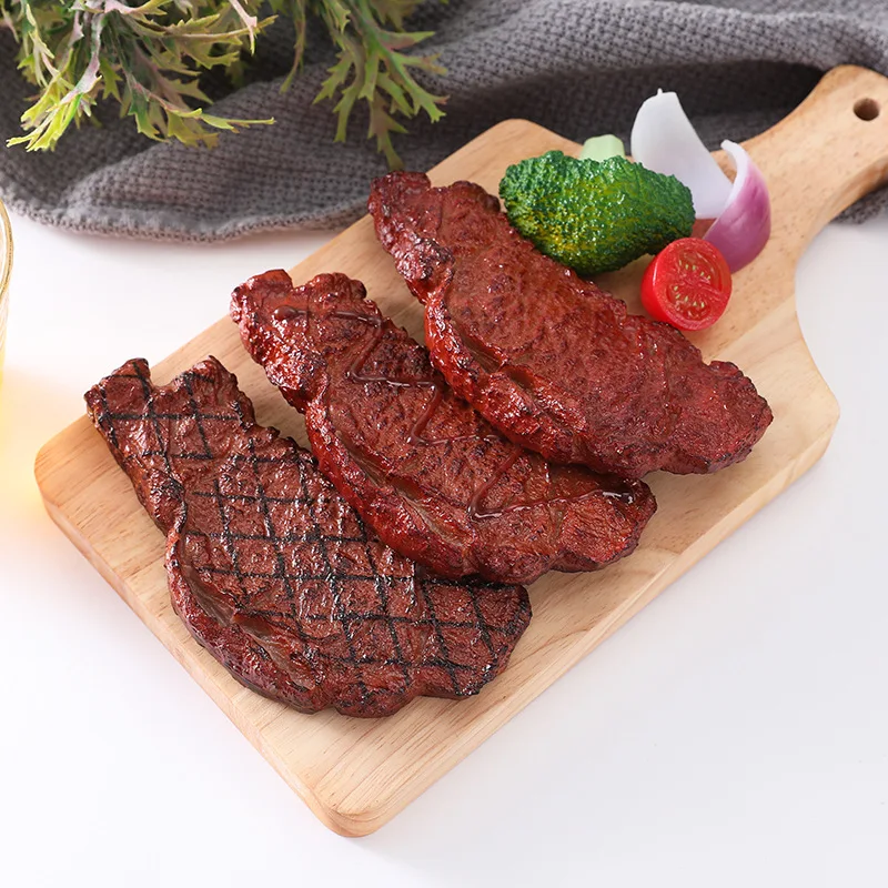 PVC Simulation Fake Steak Food Model Restaurant Decoration Props Good-looking and Realistic Food Halloween Props Fake food model