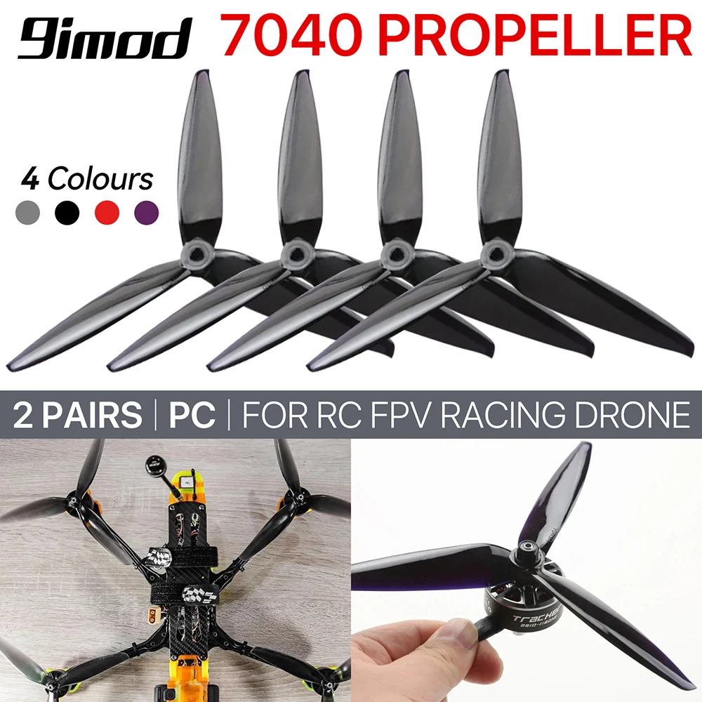 

2/10Pairs HQProp HQ 7X4X3 7040 Propellers 7inch 3-Blades Tri-Blade Props CW+CCW for RC FPV Racing Drone DIY Parts