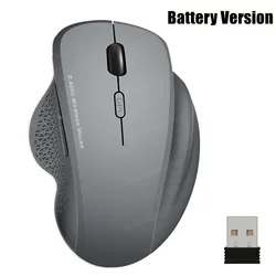 Ergonomic Wireless Gaming Mouse with USB Receiver and 6 Buttons (B - Gray)