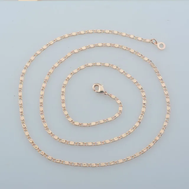 2mm Smart Women Femme 585 Rose Gold Color Link Oval Round Necklace Chains -  AliExpress