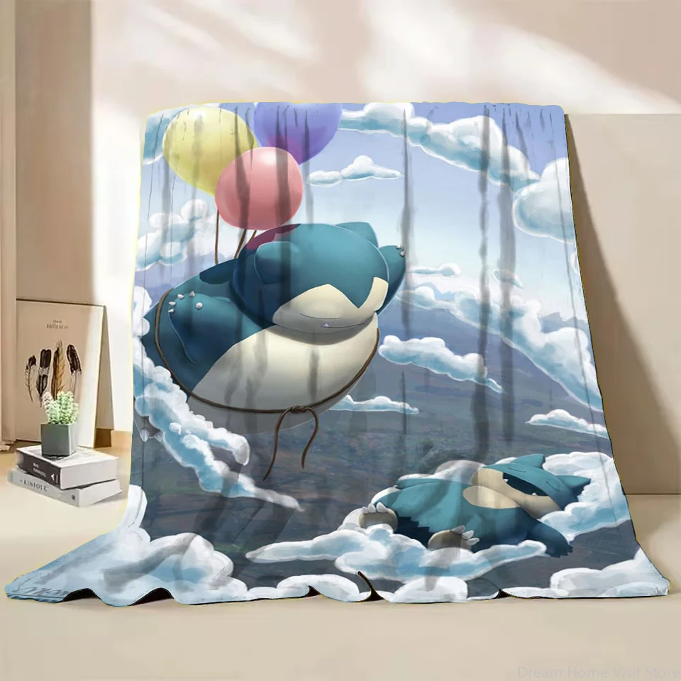 Pokemon Snorlax Flannel Fluffy Fleece Blanket for Home Bedroom Bed Sofa Office Children's Cover Adult Soft Blanket Kid Cute Gift 2
